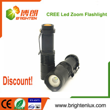 Factory Supply Emergency Usage Pocket Size Portable Aluminum Zoomable Focus Powerful 3w Cree Best mini led flashlight